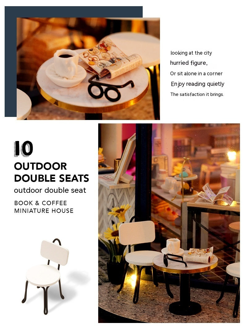 Cute Room Diy Cottage Tasting Cafe Wooden Hand-assembled Villa Model - Cindi Book