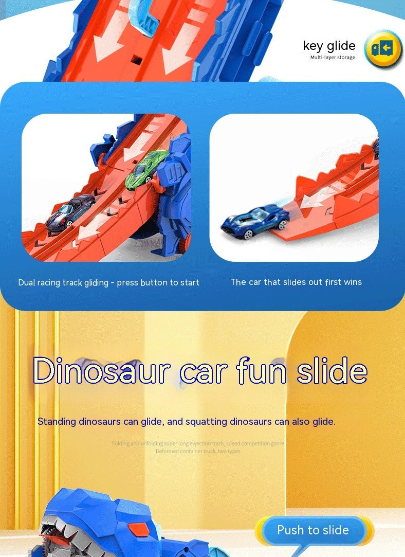 Tyrannosaurus Dinosaur Deformation Track Gliding Car - Cindi Book
