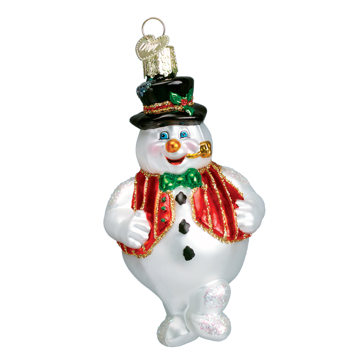 Old World Christmas Mr. Frosty Ornament - hand-blown glass Christmas tree ornament (view 3)