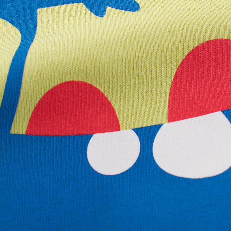 Children's Top Cartoon T-Shirt with Round Neck and Short Sleeve