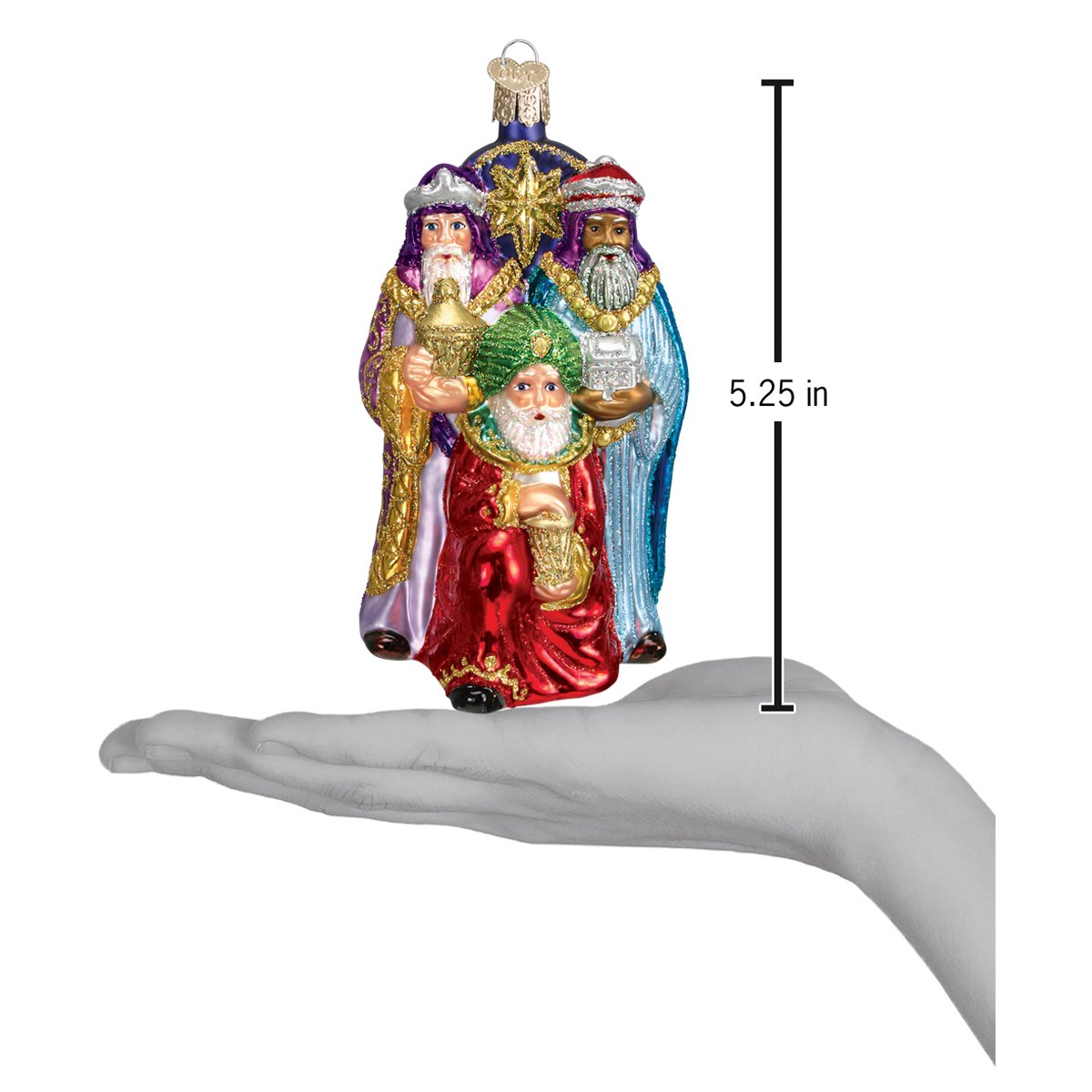 Old World Christmas Three Wise Men Ornament - hand-blown glass Christmas tree ornament (view 4)