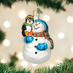 Old World Christmas Snowman With Penguin Pal - hand-blown glass Christmas tree ornament