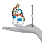 Old World Christmas Snowman With Penguin Pal - hand-blown glass Christmas tree ornament (view 6)