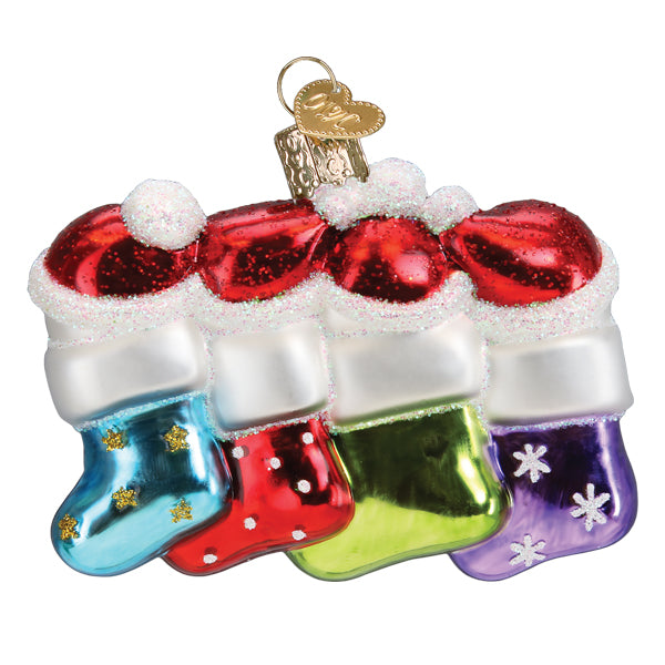 Old World Christmas Snow Family Of 4 Ornament - hand-blown glass Christmas tree ornament (view 5)