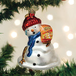 Old World Christmas Flamin' Hot Cheetos Snowman Ornament - hand-blown glass Christmas tree ornament