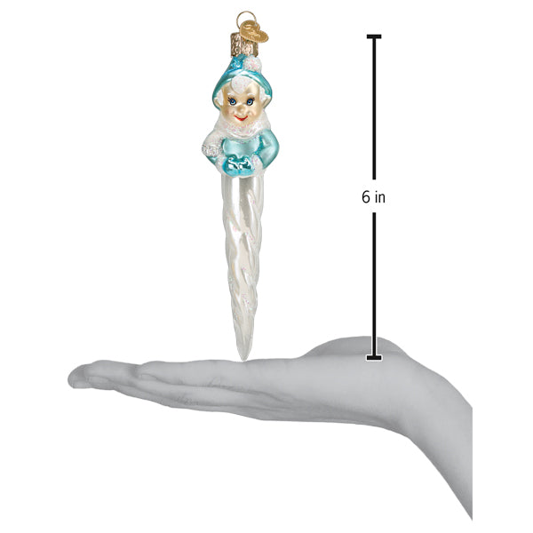 Old World Christmas Frosty Elf Icicle Ornament - hand-blown glass Christmas tree ornament (view 6)