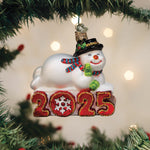 Old World Christmas 2025 Snowman Ornament - hand-blown glass Christmas tree ornament