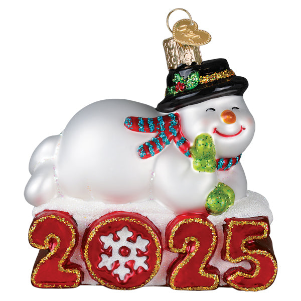 Old World Christmas 2025 Snowman Ornament - hand-blown glass Christmas tree ornament (view 2)