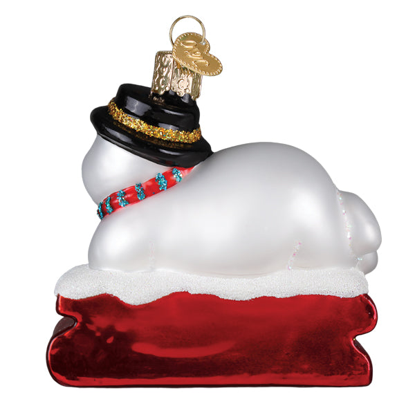 Old World Christmas 2025 Snowman Ornament - hand-blown glass Christmas tree ornament (view 3)