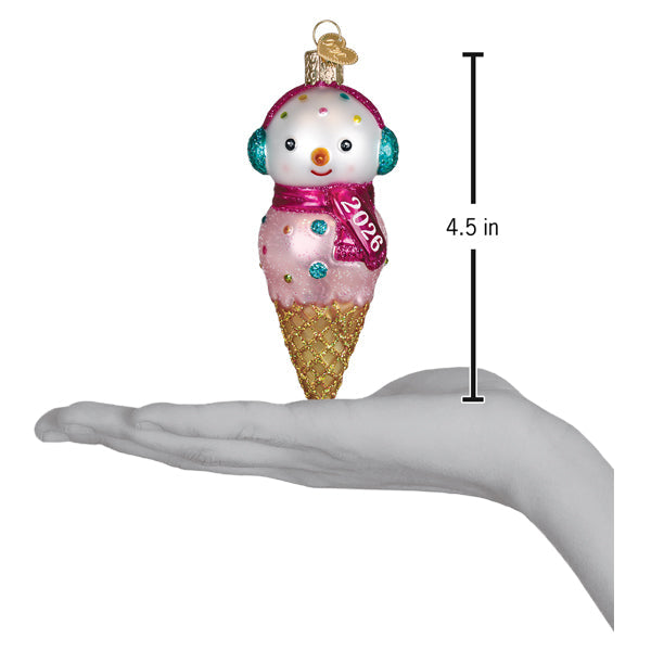 Old World Christmas 2026 Snowman Ornament - hand-blown glass Christmas tree ornament (view 5)