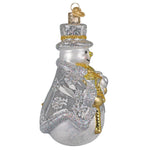 Old World Christmas Sterling Snowman Ornament - hand-blown glass Christmas tree ornament (view 4)