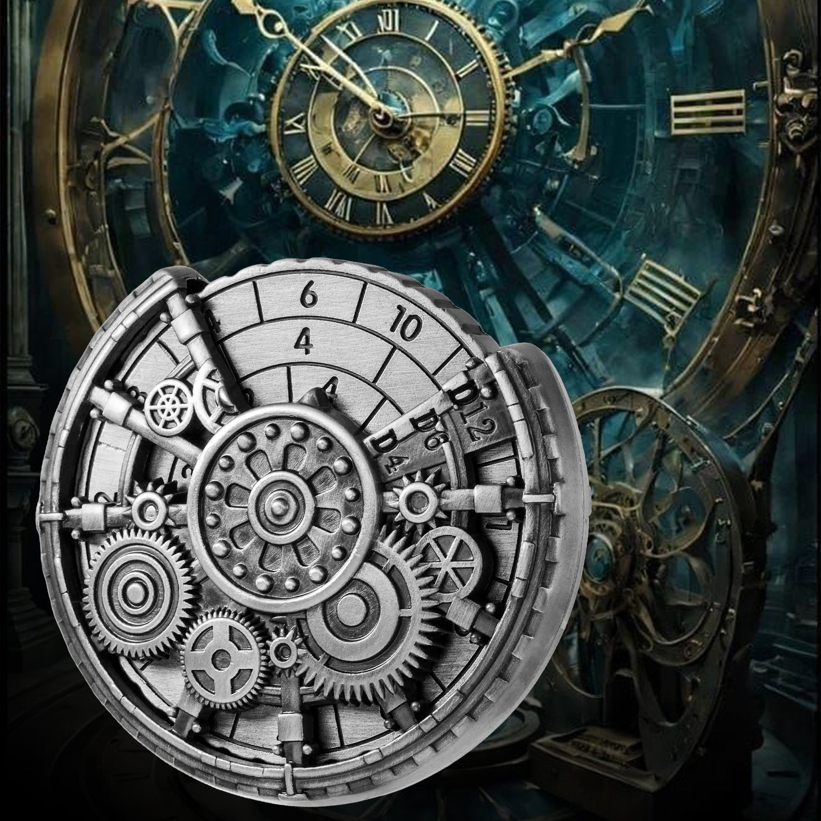 Private Model Time Gear Fingertip Gyroscope Retro Wheel DND Dice Gift Box Set, Role Playing Game Dice On The Table - Cindi Book