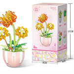 Building Block Puzzle Toy Eternal Flower Potted Mini Succulent Potted Plant - Cindi Book