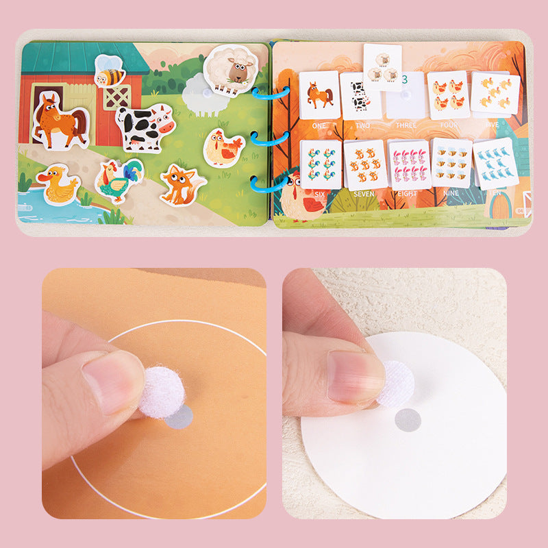 Children's Enlightenment Animal Sticker Book Puzzle Educational Toys Baby Montessori Early Education - Cindi Book