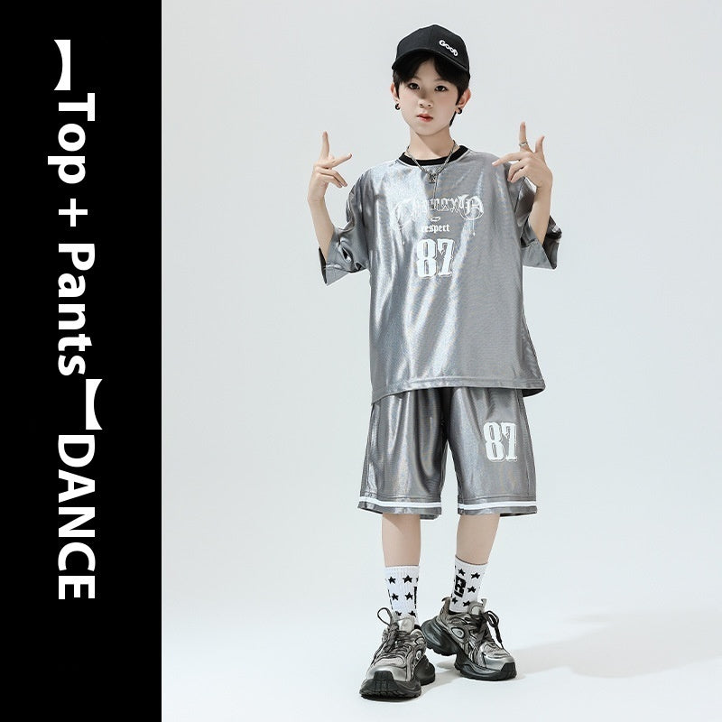 Hip Hop Children's Performance Hip Hop Glossy Loose Outfit - Cindi Book
