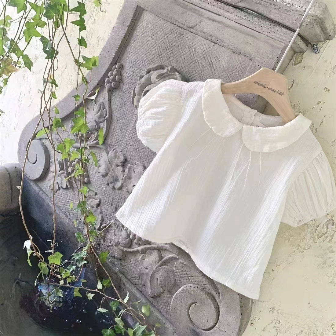 Baby Girl Cute Lapel Short-sleeved Blouse T-shirt - Cindi Book