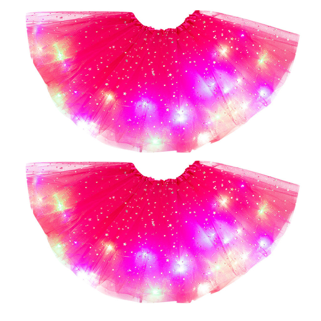 Magical & Luminous  LED Princess Halloween Tutu Skirt Sequins Shiny Skirt - Cindi Book