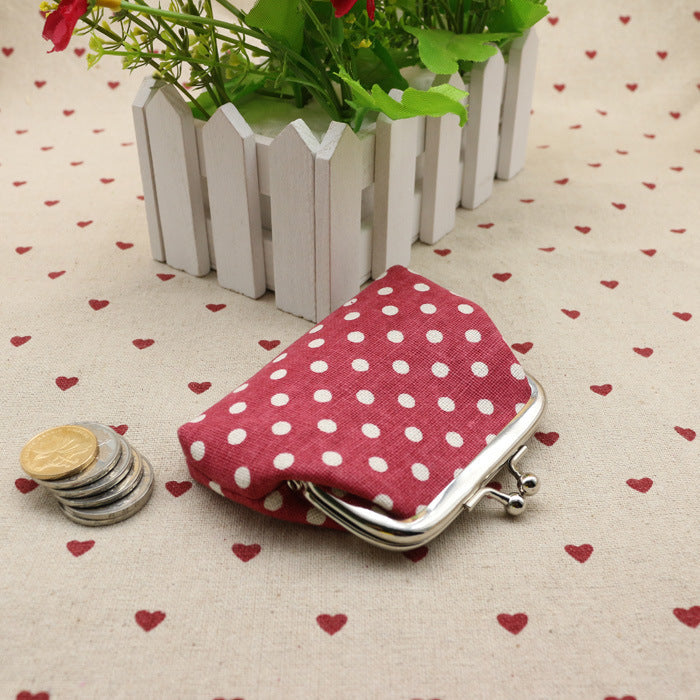 Linen dots zero purse cloth coin bag children wallet creative Taobao small gift wholesale - Cindi Book