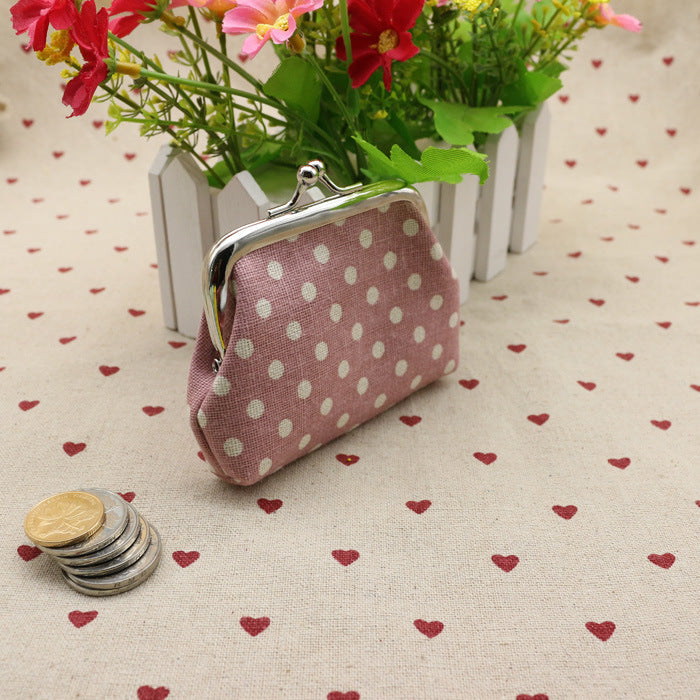 Linen dots zero purse cloth coin bag children wallet creative Taobao small gift wholesale - Cindi Book