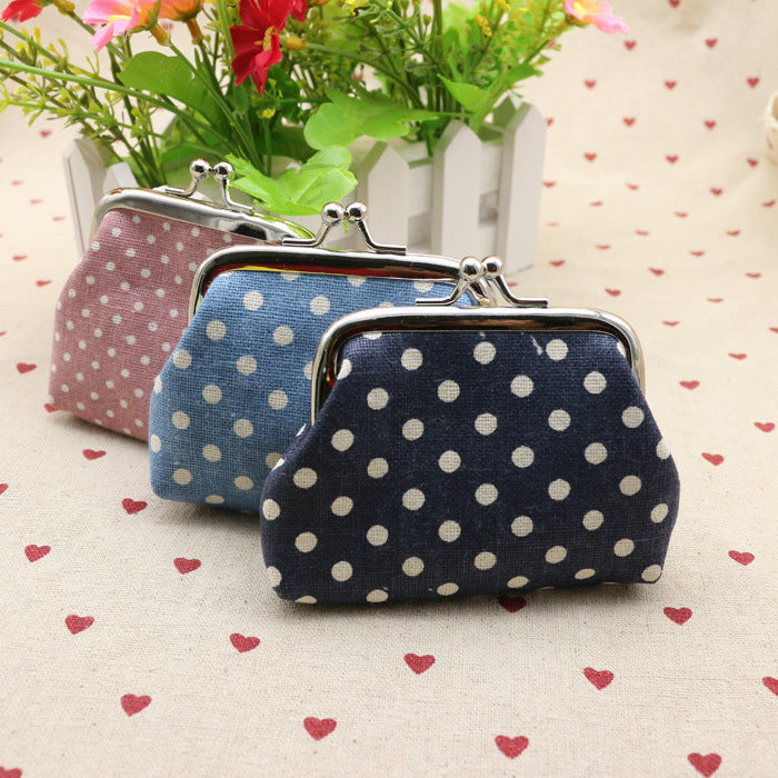 Linen dots zero purse cloth coin bag children wallet creative Taobao small gift wholesale - Cindi Book