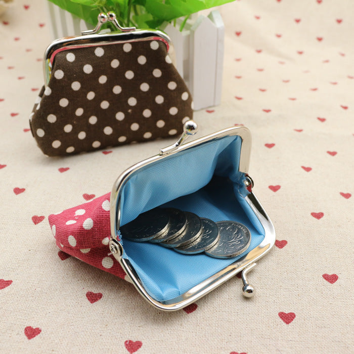 Linen dots zero purse cloth coin bag children wallet creative Taobao small gift wholesale - Cindi Book