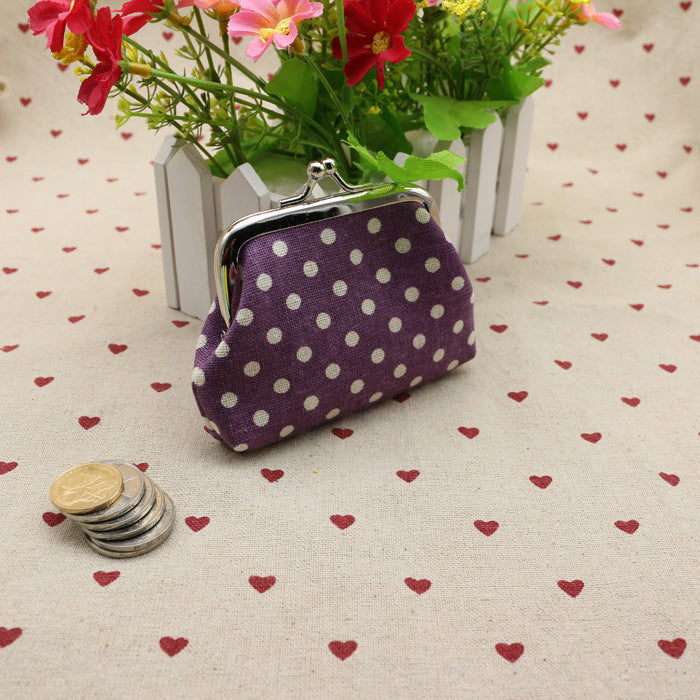 Linen dots zero purse cloth coin bag children wallet creative Taobao small gift wholesale - Cindi Book