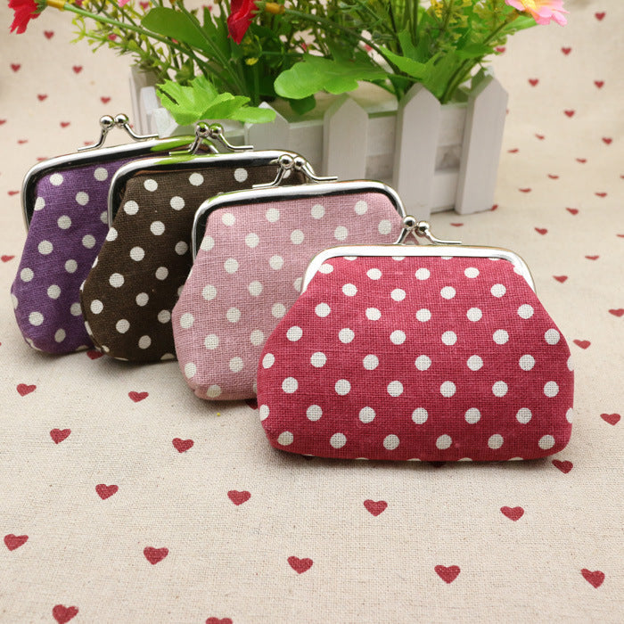 Linen dots zero purse cloth coin bag children wallet creative Taobao small gift wholesale - Cindi Book