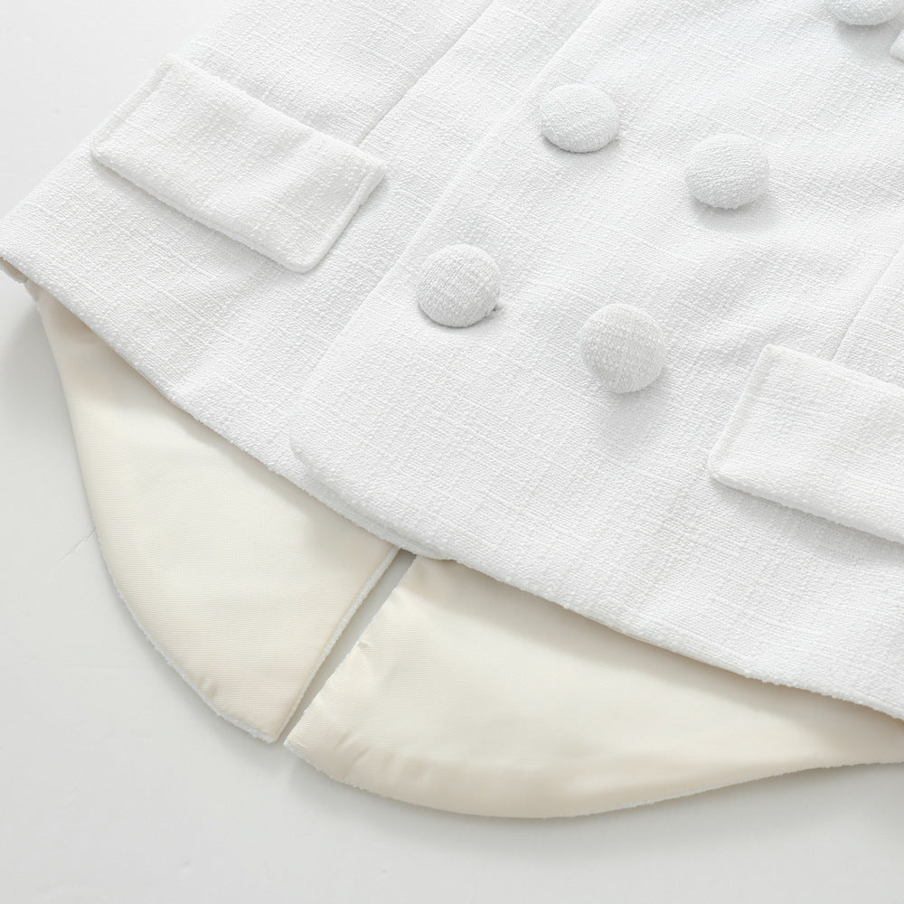 Casual White Children Vest Suit - Cindi Book