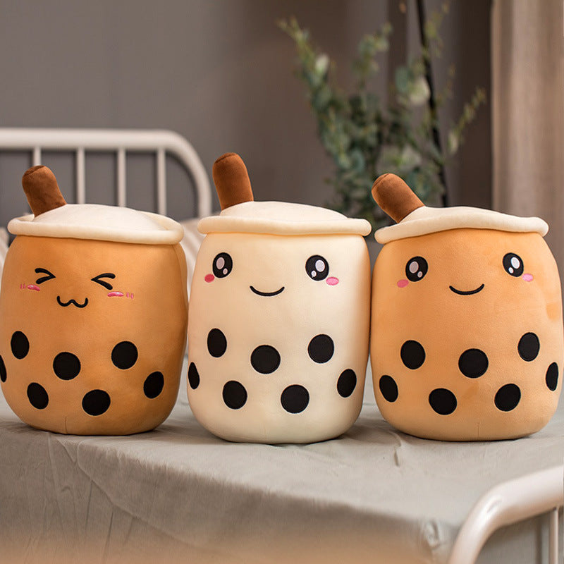 Cute Fruit Drink Plush Stuffed Soft Strawberry Milk Tea Plush Boba Tea Cup Toy Bubble Tea Pillow Cushion Kids Gift - Cindi Book