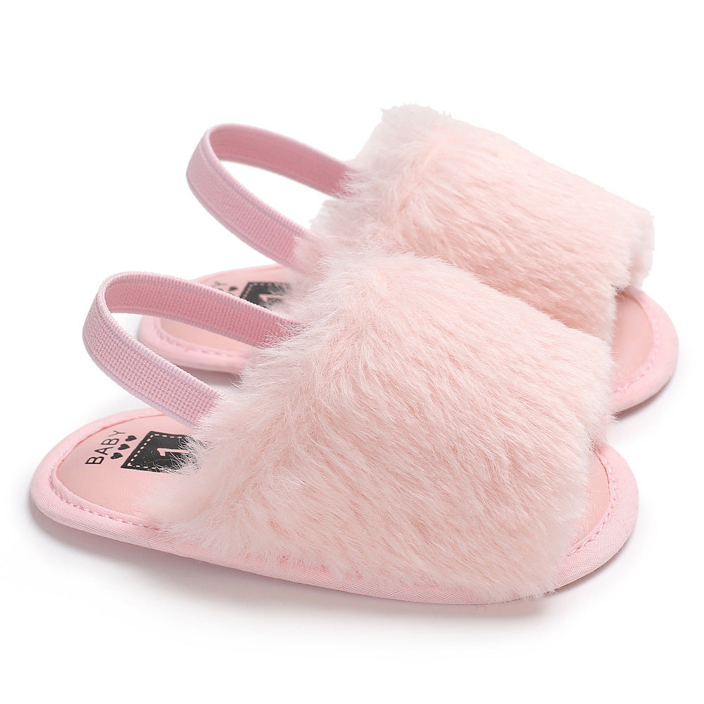 Children's Fur Toddler Flat-heel Slippers - Cindi Book