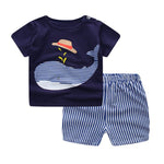 Cartoon Clothing Baby Boy Summer Clothes T-shirt Baby Girl Casual Clothing Sets - Cindi Book