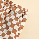 Cotton And Linen Short Sleeve Lapel Polo Shirt Two-piece Set - Cindi Book