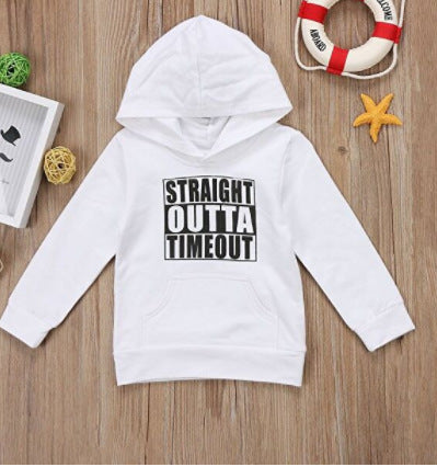 Children's hooded sweater letter top - Cindi Book