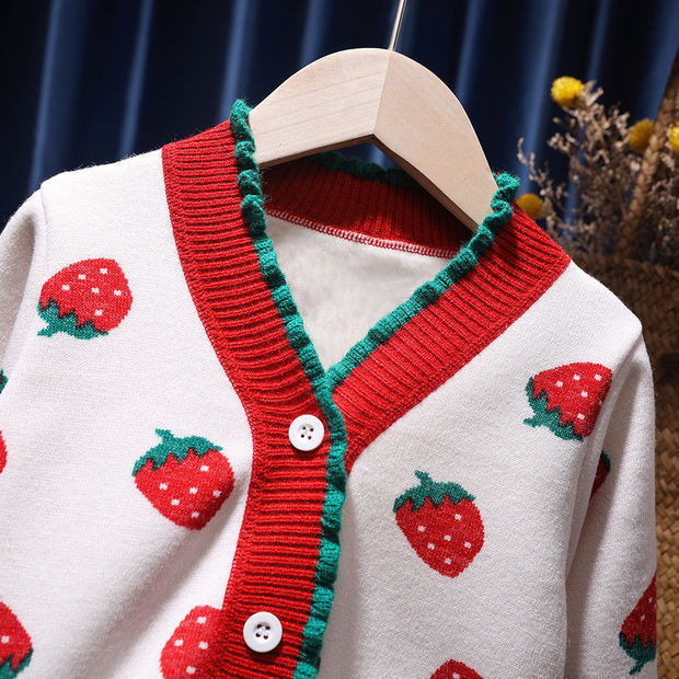 Girls' Fleece-lined Western Style Knitted Sweater Coat - Cindi Book