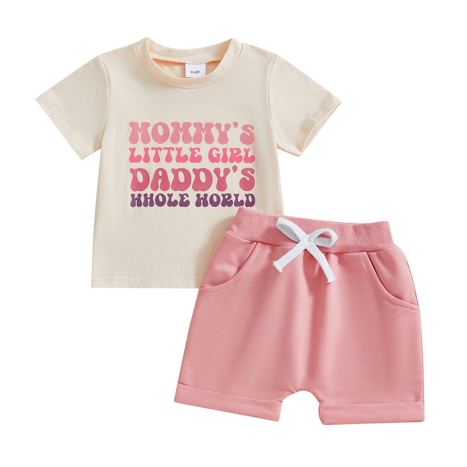 Baby Girl Letter Print Short-sleeve Suit - Cindi Book