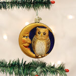Old World Christmas Owl In Moon Ornament - hand-blown glass Christmas tree ornament