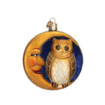 Old World Christmas Owl In Moon Ornament - hand-blown glass Christmas tree ornament (view 3)