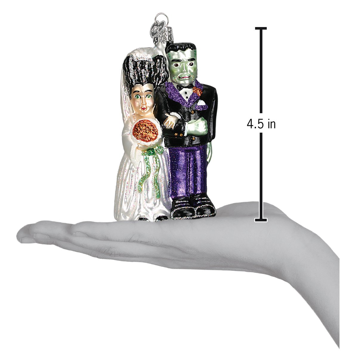 Old World Christmas Frankenstein & Bride - hand-blown glass Christmas tree ornament (view 5)