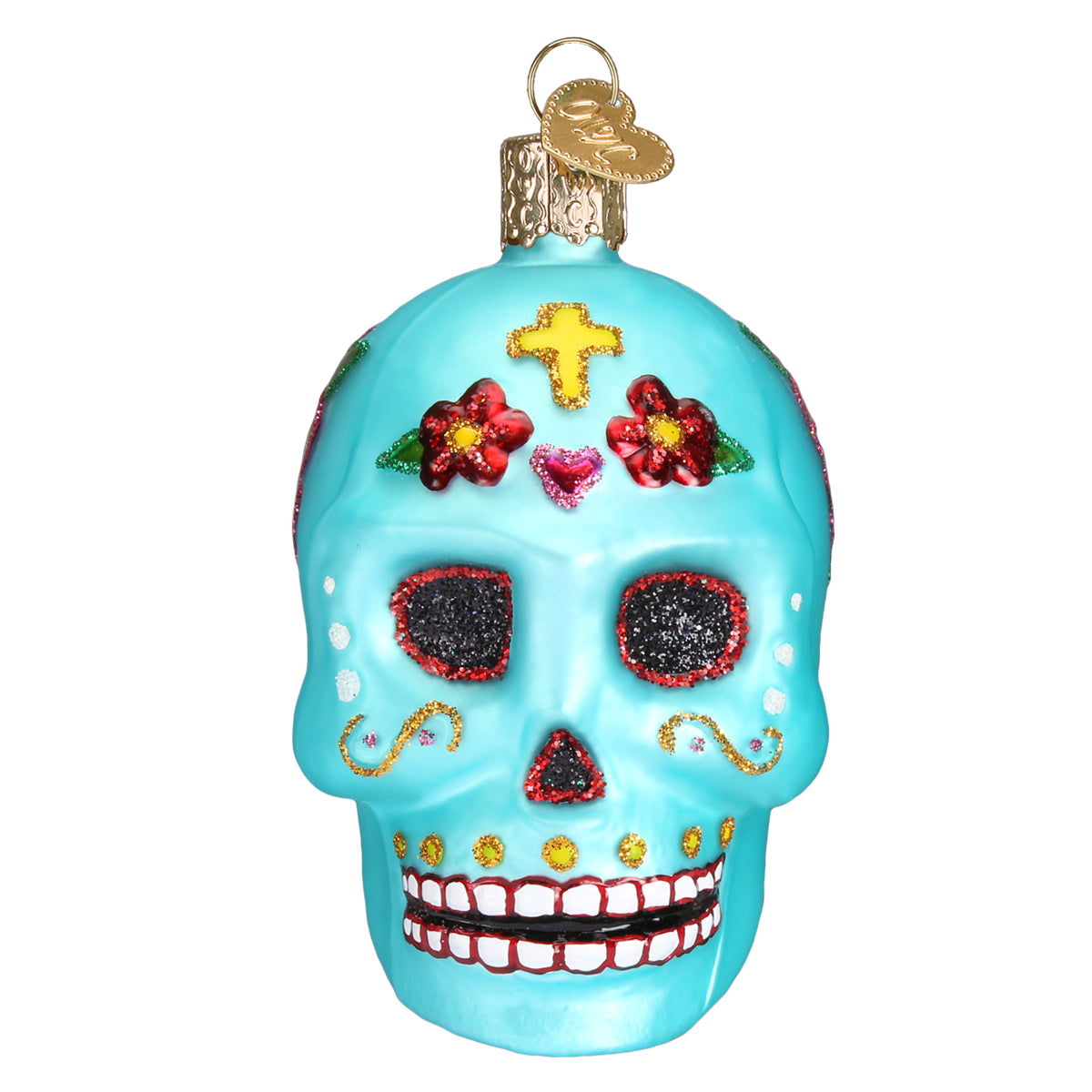 Old World Christmas Day Of The Dead Ornament - hand-blown glass Christmas tree ornament (view 3)