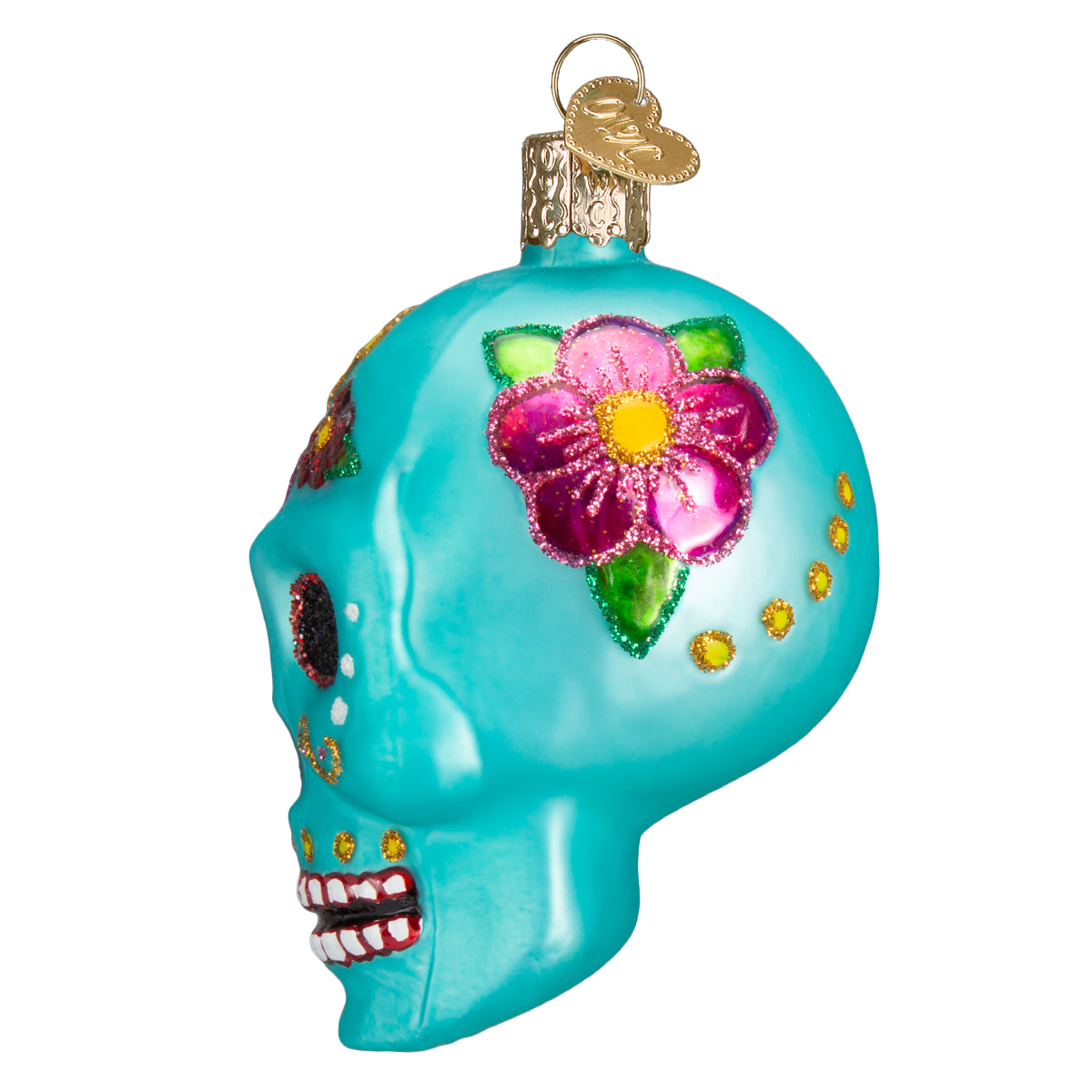 Old World Christmas Day Of The Dead Ornament - hand-blown glass Christmas tree ornament (view 5)