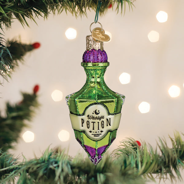 Old World Christmas Potion Bottle Ornament - hand-blown glass Christmas tree ornament