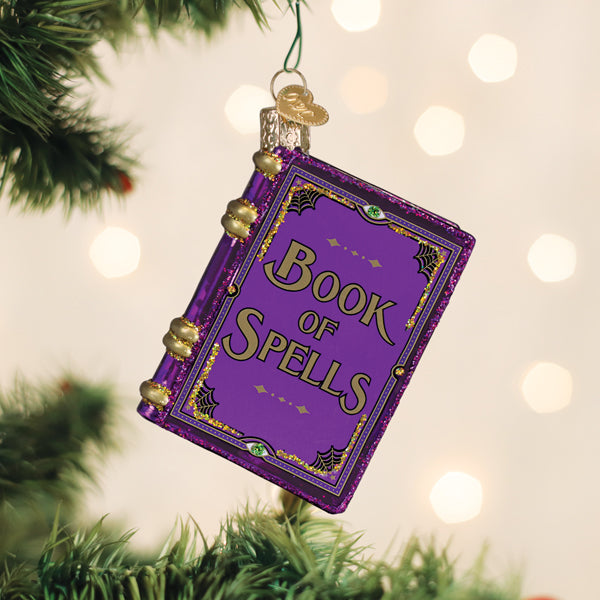 Old World Christmas Book Of Spells Ornament - hand-blown glass Christmas tree ornament
