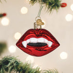 Old World Christmas Vampire Lips Ornament - hand-blown glass Christmas tree ornament