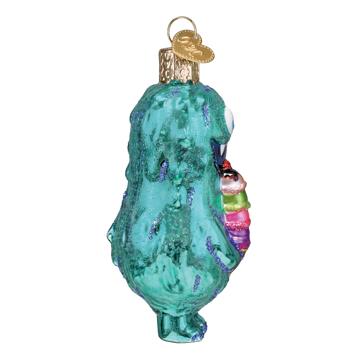 Old World Christmas Furry Sugarbeast Ornament - hand-blown glass Christmas tree ornament (view 4)