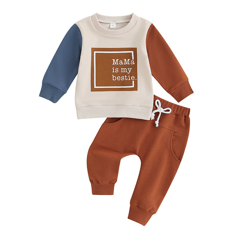 Sweatshirt And Sweatpants Suit Letter Printing - Cindi Book