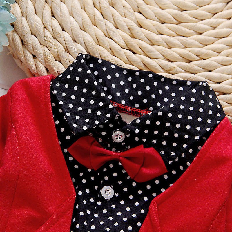 Children's Children's Suit Bow tie Sweater Small Trousers - Cindi Book