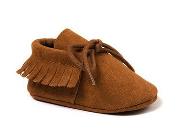 Polychromatic sanding soft bottom tassel shoe baby shoes - Cindi Book