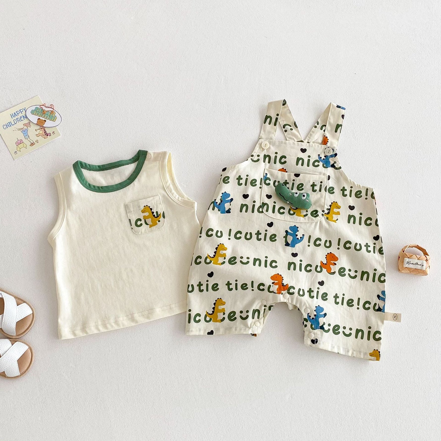 Cartoon Vest Baby Full Printing Suspender Pants Fashion - Cindi Book
