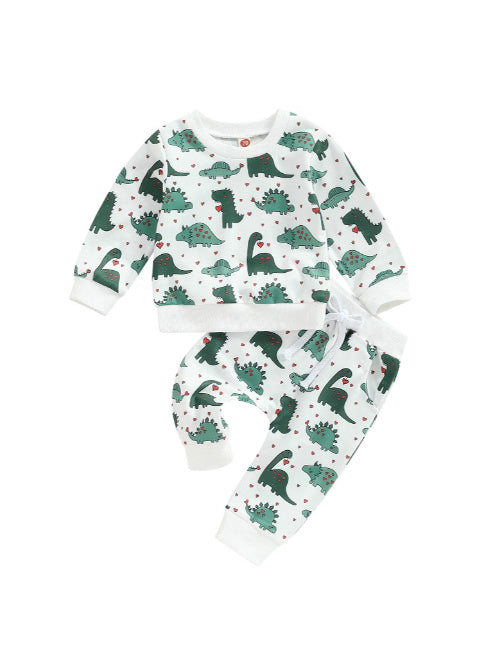 Casual Printed Long-sleeved Sweater Trousers Suit - Cindi Book
