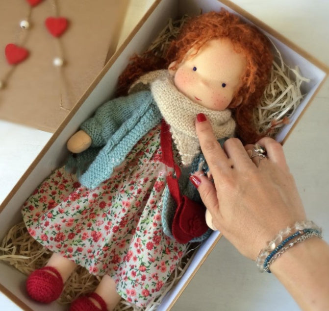 Handmade Plush Doll Golden Curly Girl Finished Product - Cindi Book